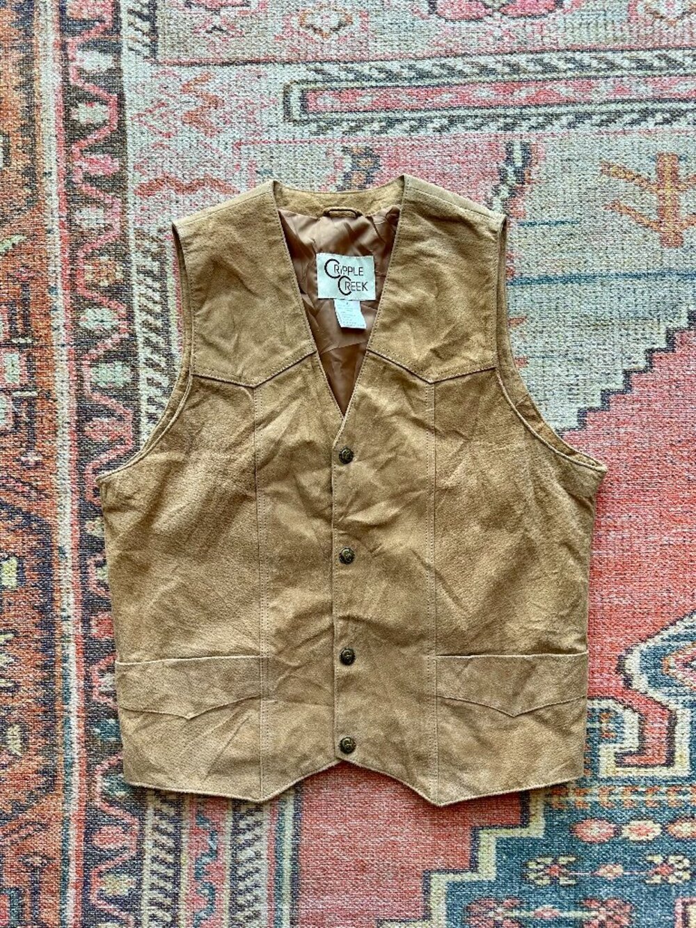 Cripple Creek Tan Suede Leather Western Vest
